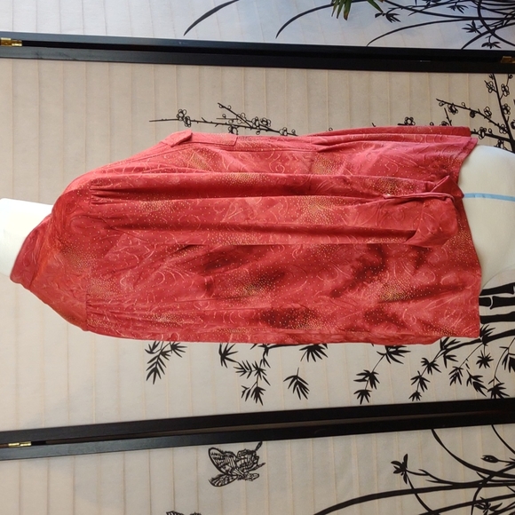 New Directions Shirt Blouse, Size Large, red - Picture 4 of 8